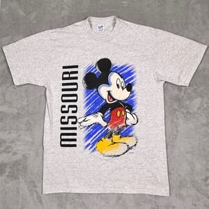VTG 90s Mickey Mouse Missouri Tee Men's L Disney Retro‎ Velva Sheen Tag